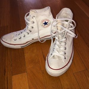Unisex white high top converse all stars
